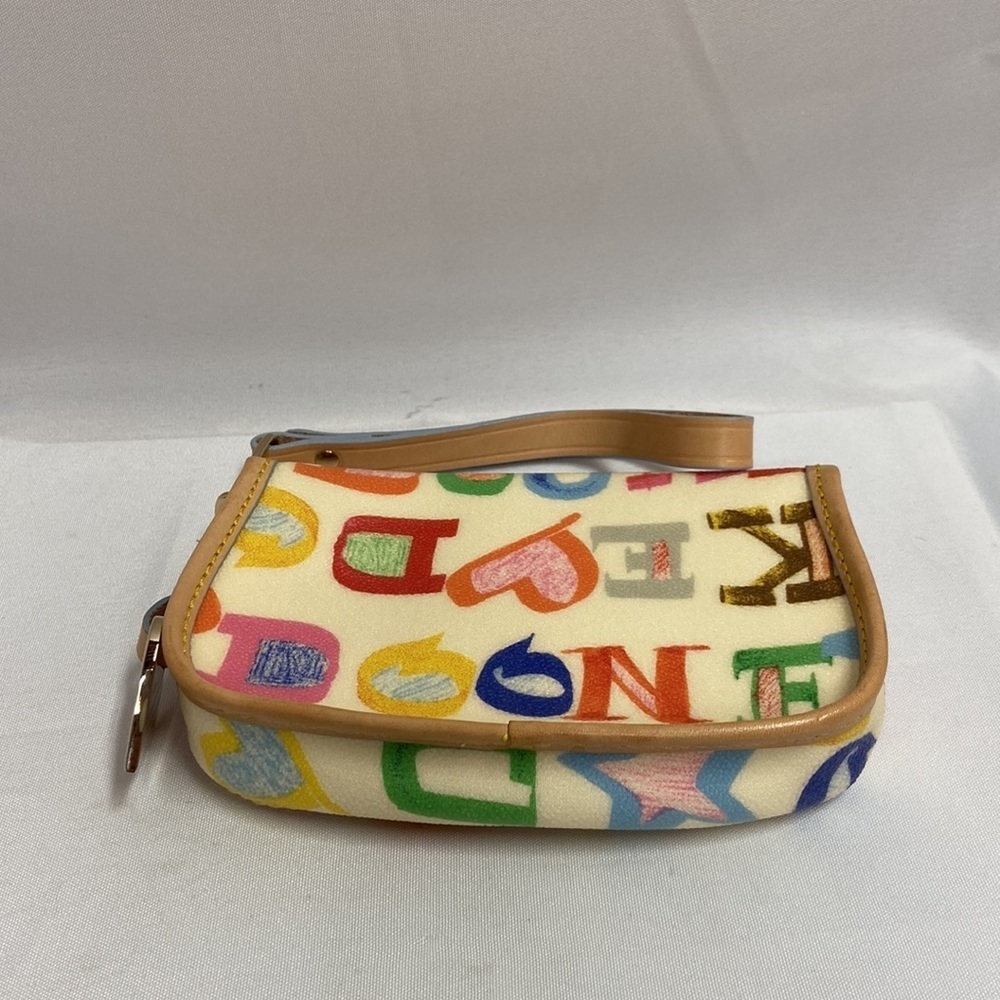 Dooney & Bourke Vintage Rainbow Party Graffiti Wristlet Nwot View 4